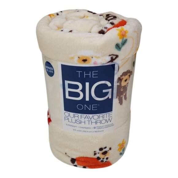The Big One Oversized Plush Throw Blanket 5 Ft x 6 Ft Polyester Love Fur All - Picture 1 of 13